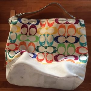 Coach large white tote